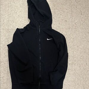 Nike Black Full-Zip Hoodie with White Swoosh